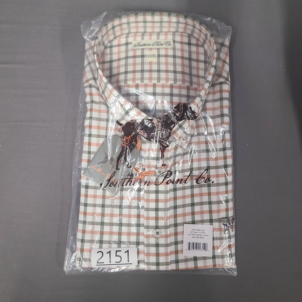 Southern Point Co Hadley Luxe Burke Tattersall Plaid Button Up Shirt Large New